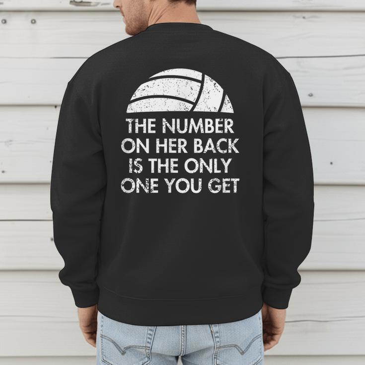 Volleyball Dad MoM Daughter Back Number Men's Sweatshirt Back Print Volleyball Dad MoM Daughter Back Number Men's Sweatshirt Back Print
