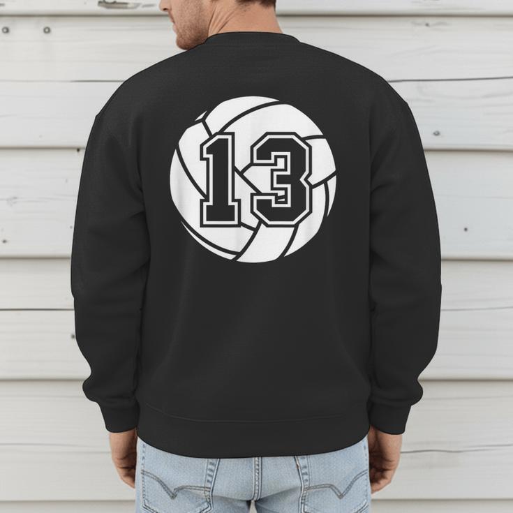 Volleyball Player 13 Volleyball Mom Dad Jersey Number 13 Men's Sweatshirt Back Print