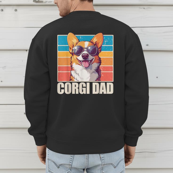 Welsh Corgi Pembroke Dog Corgi Dad -Adults Small Classic Fit Short Sleeve Cotton Polyester Blend Men's Sweatshirt Back Print