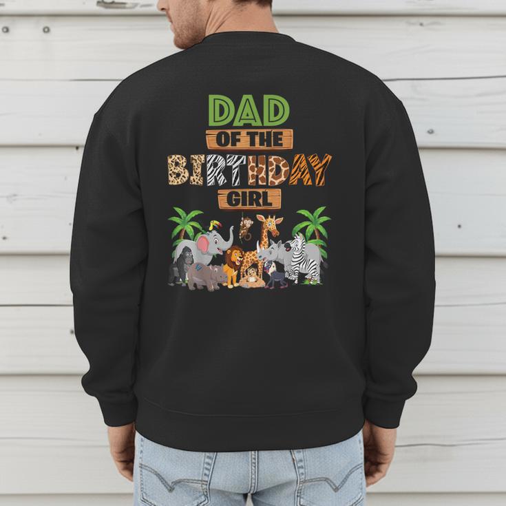 Wild Dad Of The Birthday Girl Zoo Safari Jungle Animal Men's Sweatshirt Back Print
