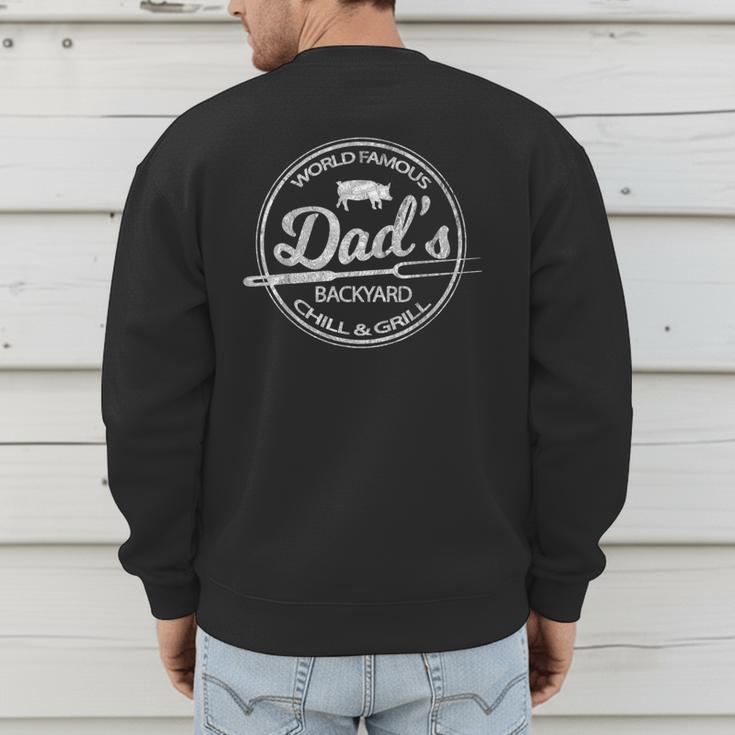 World Famous Dad's Backyard Grill & Chill BBQ T-Shirt Men's Sweatshirt Back Print World Famous Dad's Backyard Grill & Chill BBQ T-Shirt Men's Sweatshirt Back Print