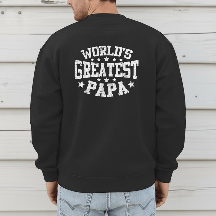 World's Greatest Papa Shirt Dad Father's Day Men's Sweatshirt Back Print