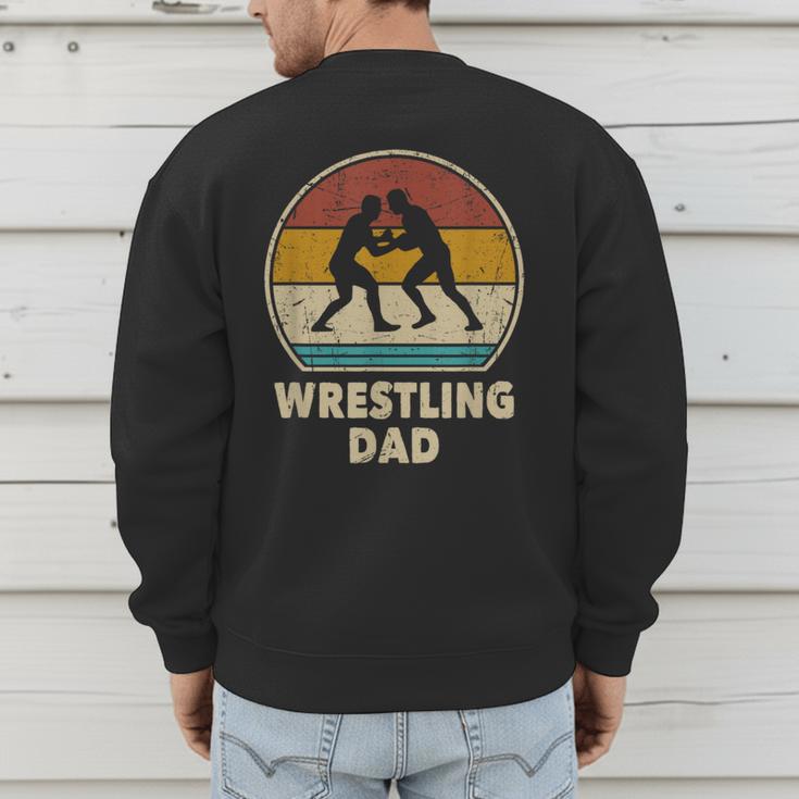 Wrestling Dad Vintage Wrestling Retro Wrestling Lover Men's Sweatshirt Back Print