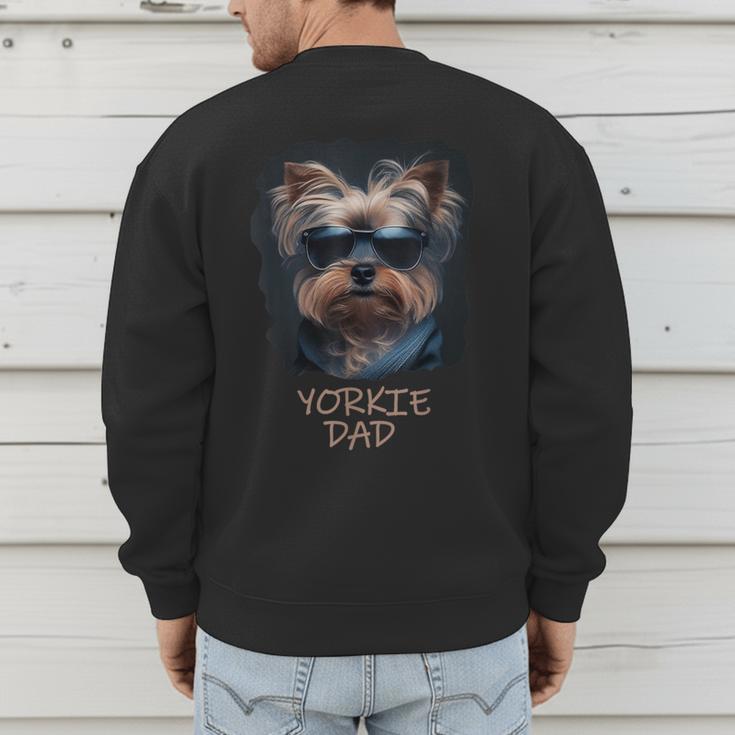 Yorkie Dad Cute Cool Dog In Sunglasses C Men's Sweatshirt Back Print Yorkie Dad Cute Cool Dog In Sunglasses C Men's Sweatshirt Back Print