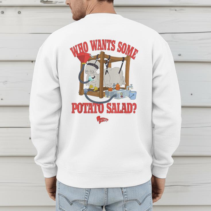 American Dad Who Wants Some Potato Salad Roger Cartoon Men's Sweatshirt Back Print