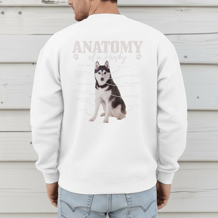 Anatomy Of A Siberian Husky Cute Dog Husky Mom Dad Men's Sweatshirt Back Print