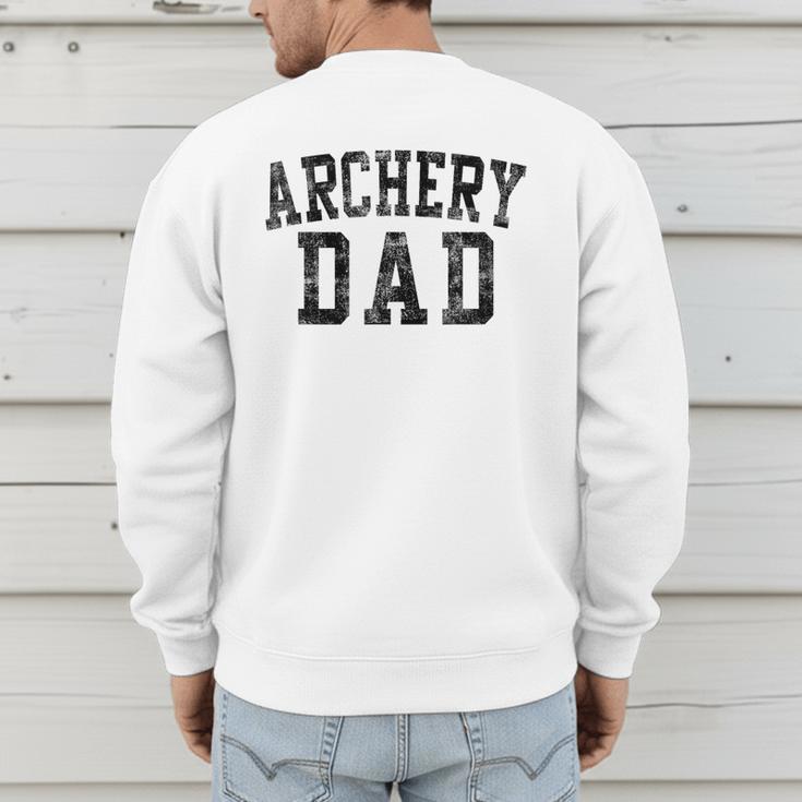 Archery Dad Birthday Classic Bold Font Archery Daddy Men's Sweatshirt Back Print
