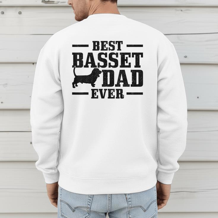 Basset Dad Dog Papa Basset Hound Men Men's Sweatshirt Back Print