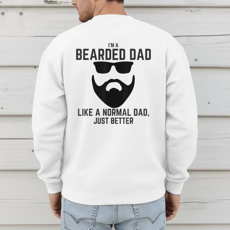 Bearded Dad Beard Humor Superhero Men's Sweatshirt Back Print