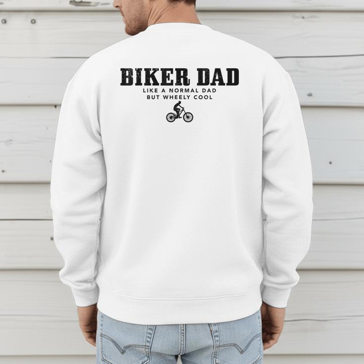Biker Dad Mountain Bike MTB Father's Day Cyclist Men's Sweatshirt Back Print