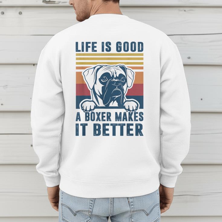 Boxer Dog For Men Women Boxer Dog Dad Mom Small Men's Sweatshirt Back Print