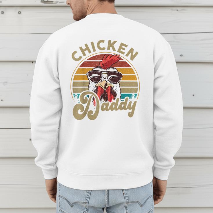 Chicken-Shirt Rooster Daddy Vintage Farmer Dad Father Men's Sweatshirt Back Print
