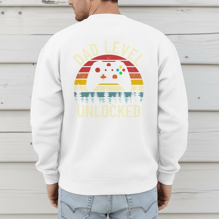 Cute Vintage Dad Level Unlocked Funny Gamer New Daddy Father Men's Sweatshirt Back Print Cute Vintage Dad Level Unlocked Funny Gamer New Daddy Father Men's Sweatshirt Back Print