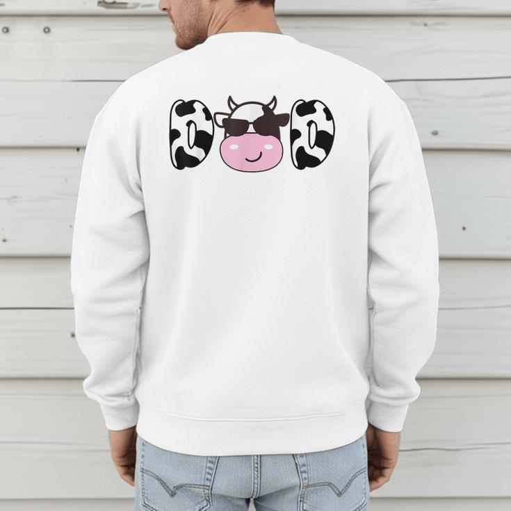 Dad Of The Birthday Girl Cow Daddy Papa Bday Matching Men's Sweatshirt Back Print