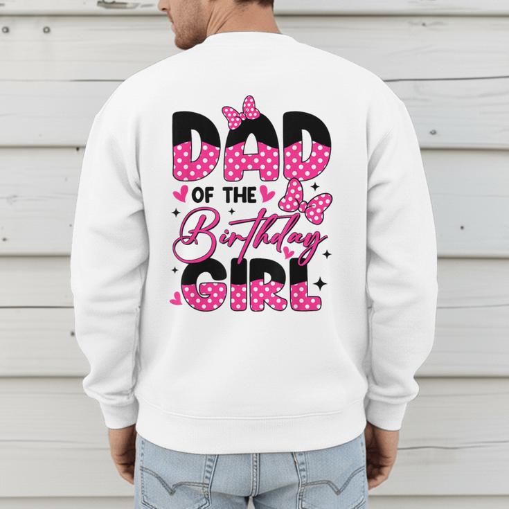 Dad Of The Birthday Girl Pink Family Birthday Girls Party Men's Sweatshirt Back Print
