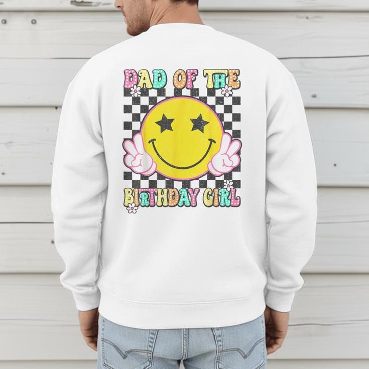 Dad Of The Birthday Girl Retro Family Matching Party Bday Men's Sweatshirt Back Print