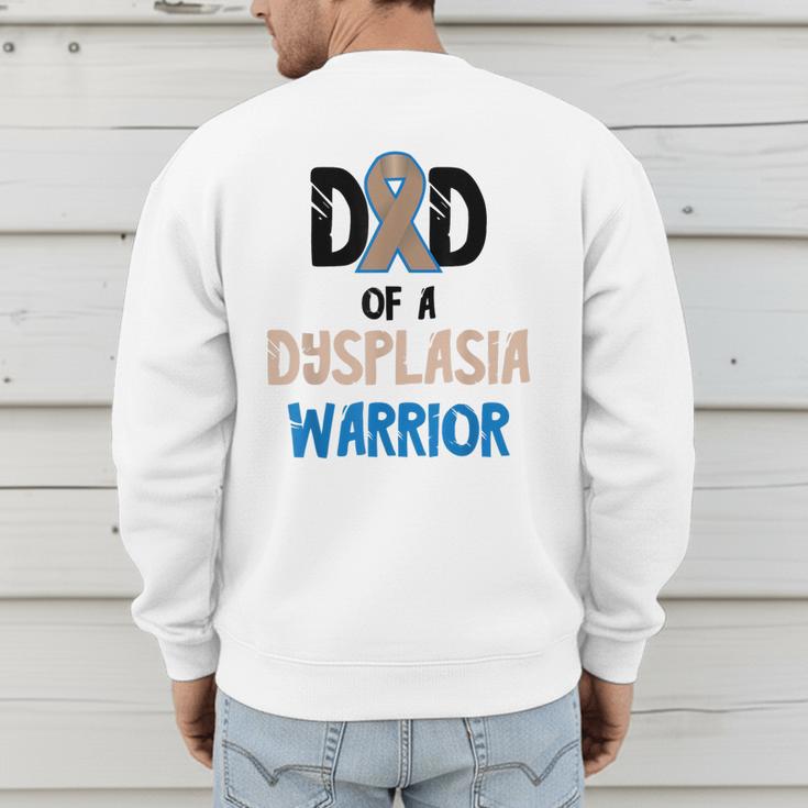 Dad Of A Hip Dysplasia Warrior Beige Blue Hip Dysplasia Men's Sweatshirt Back Print