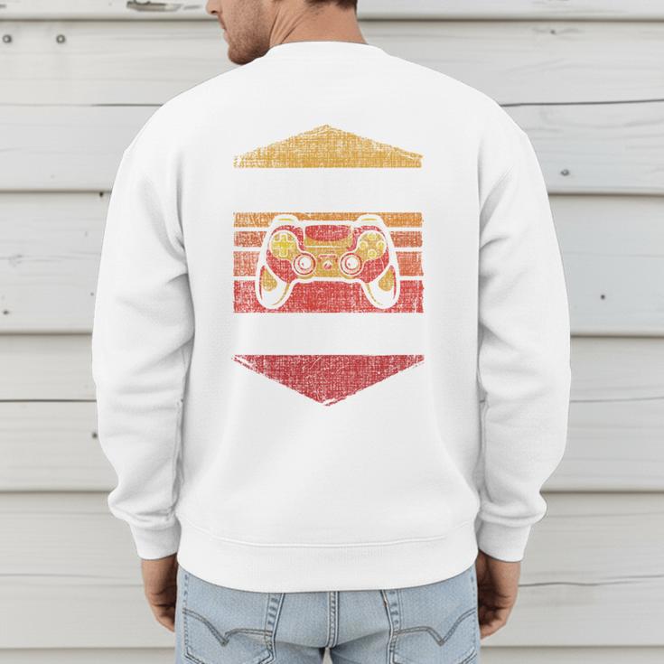 Dad Level Unlocked Gaming Gamer Father Video Games Men's Sweatshirt Back Print