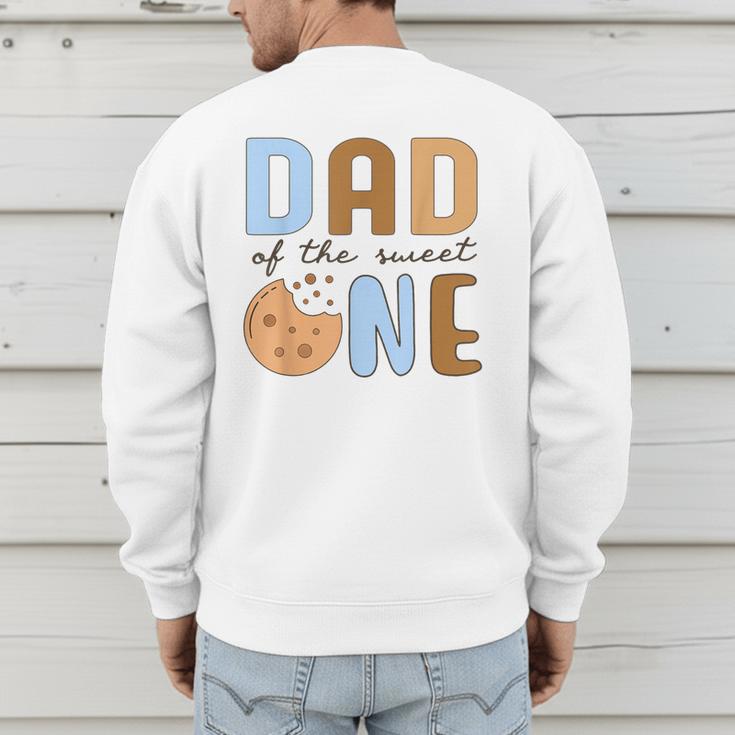 Dad Of The Sweet One Cookies And Milk 1st Birthday Party Men's Sweatshirt Back Print