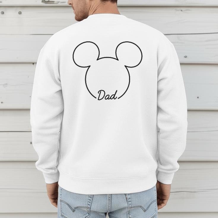 Disney Mickey And Friends Dad Mickey Art Line Pocket Logo Men's Sweatshirt Back Print Disney Mickey And Friends Dad Mickey Art Line Pocket Logo Men's Sweatshirt Back Print