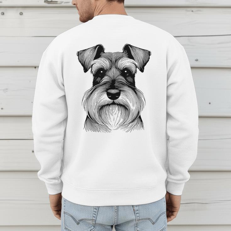 Dog Fingerprint Miniature Schnauzer Dad Mom Men's Sweatshirt Back Print Dog Fingerprint Miniature Schnauzer Dad Mom Men's Sweatshirt Back Print