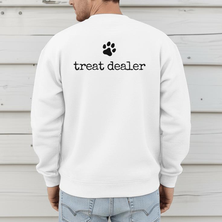 Dog Treat Dealer Vintage Pet Print Dog Dad Mom Men's Sweatshirt Back Print