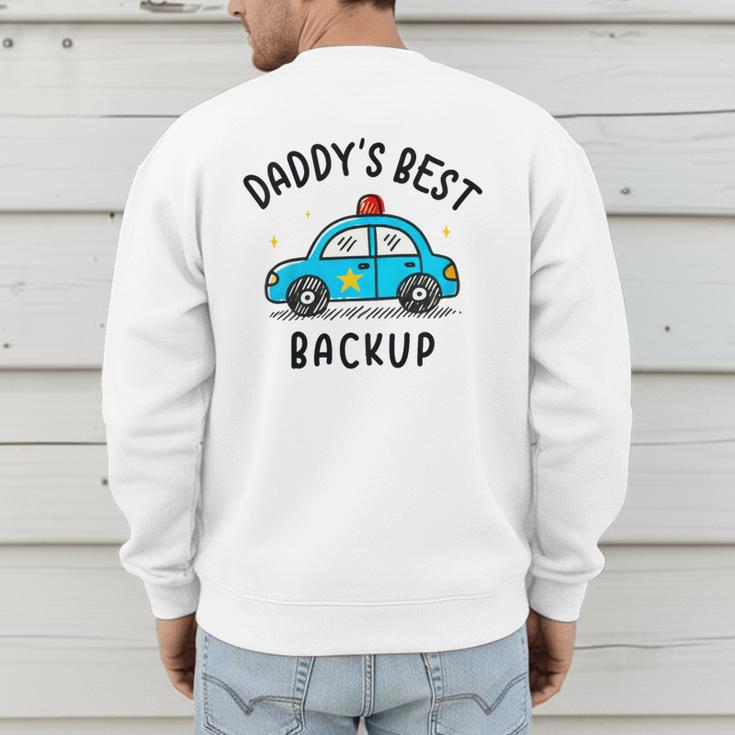 Father Son Daughter Daddy's Best Backup Father's Day Toddler Men's Sweatshirt Back Print