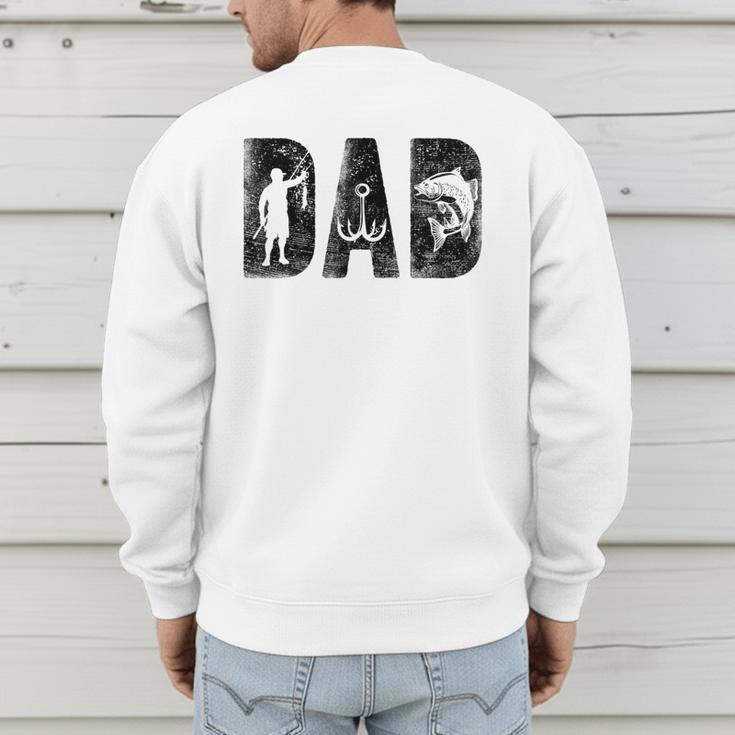 Fishing Dad Birthday Classic Bold Font Fish Daddy Men's Sweatshirt Back Print