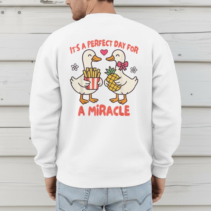 IVF Mom Dad Embryo Transfer Day It's A Day For A Miracle Men's Sweatshirt Back Print IVF Mom Dad Embryo Transfer Day It's A Day For A Miracle Men's Sweatshirt Back Print