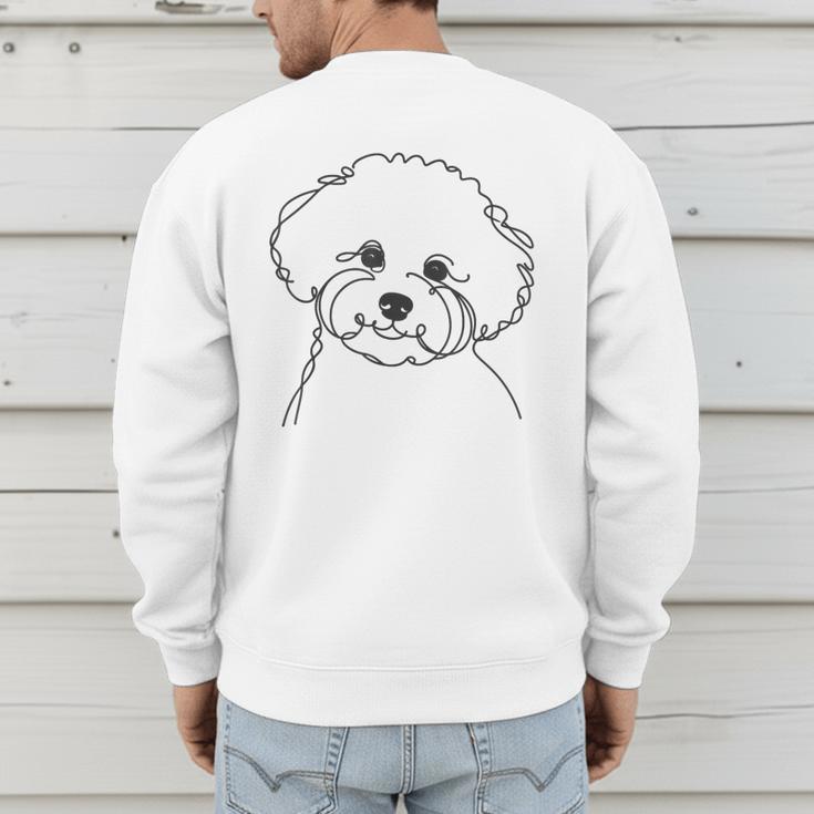 Line Art Dad Mom Dog Bichon Frise Men's Sweatshirt Back Print