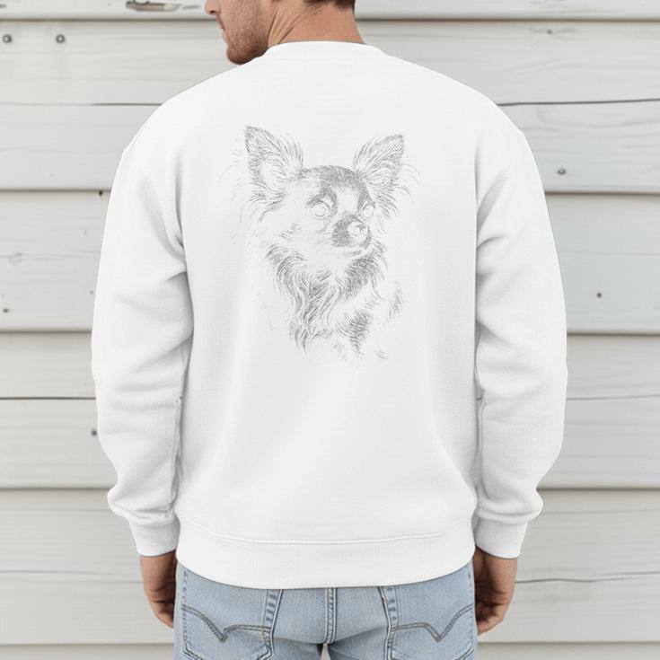 Long Haired Chihuahua Dog For Men Women Dog Mom Dad Men's Sweatshirt Back Print