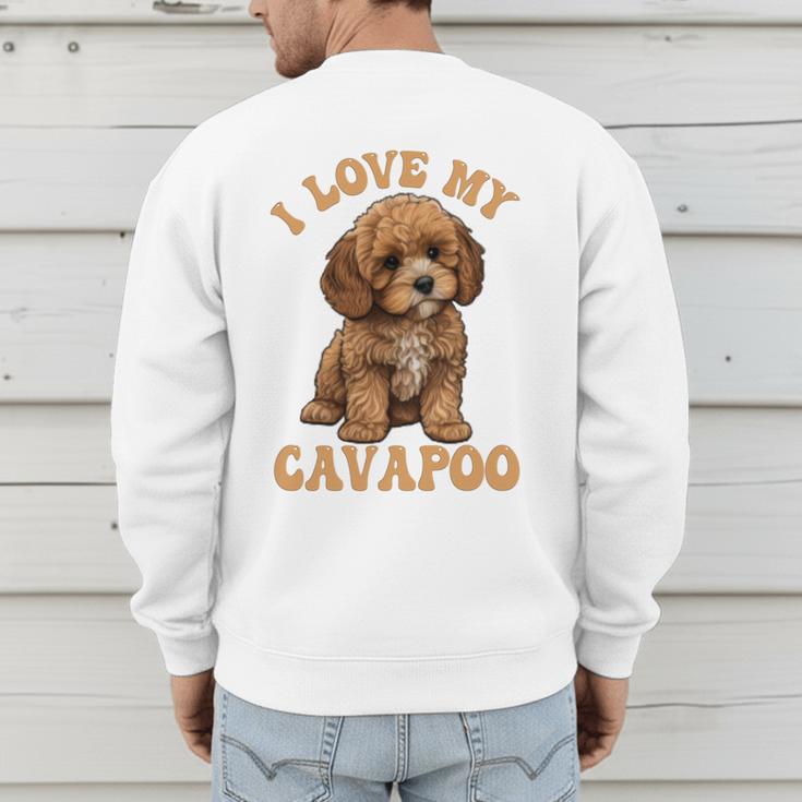 I Love My Cavapoo For Mom Dad Kids Men's Sweatshirt Back Print
