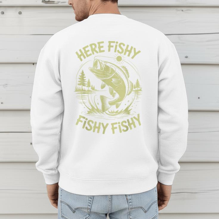 Men Here-Fishy Bass Fish Dad Fishing From Daughter Son Men's Sweatshirt Back Print Men Here-Fishy Bass Fish Dad Fishing From Daughter Son Men's Sweatshirt Back Print