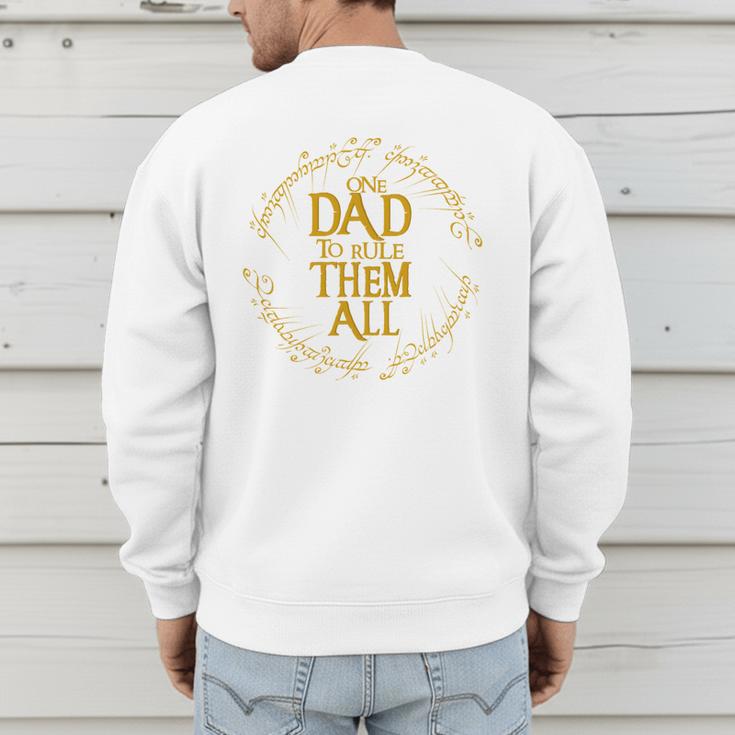 One Dad To Rule Them All Fantasy Nerd Dad Graphic Men's Sweatshirt Back Print