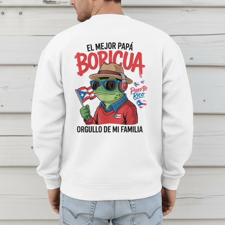 Puerto Rican Dad Idea For Men & Papá Boricua Coqui Frog Men's Sweatshirt Back Print