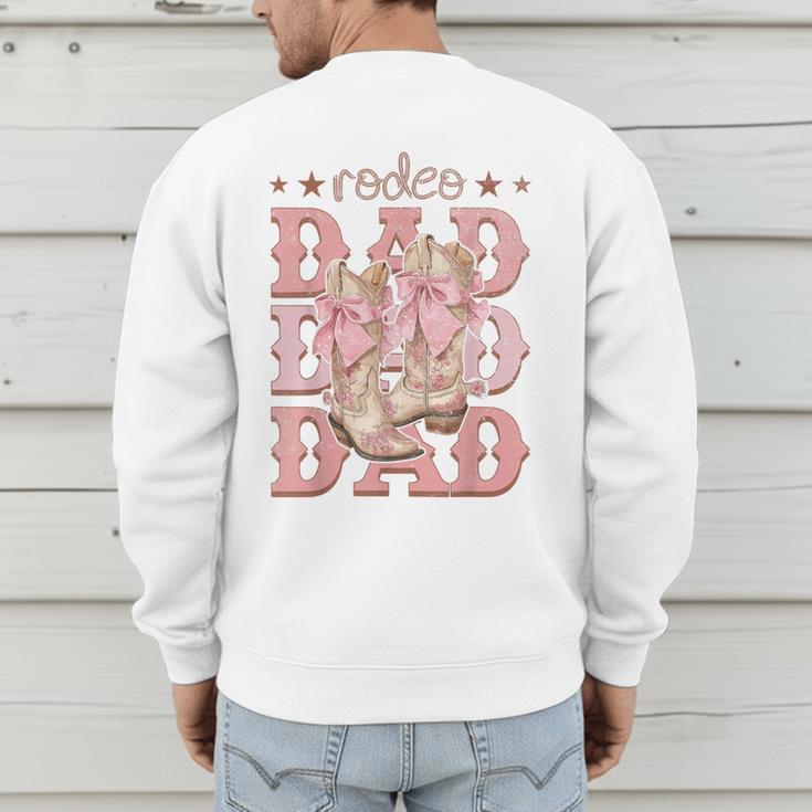 Rodeo Dad Pink Boots Coquette Cow-Girl Birthday Party Men's Sweatshirt Back Print