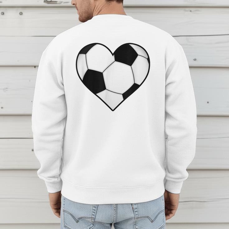 Soccer Ball Heart Idea For Mom Dad Kids T-Shirt Men's Sweatshirt Back Print