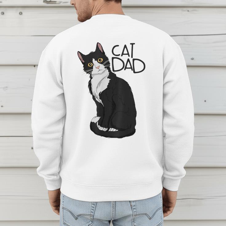 Tuxedo Cat Dad Cat Dad Tuxedo Cat Dad Men's Sweatshirt Back Print Tuxedo Cat Dad Cat Dad Tuxedo Cat Dad Men's Sweatshirt Back Print