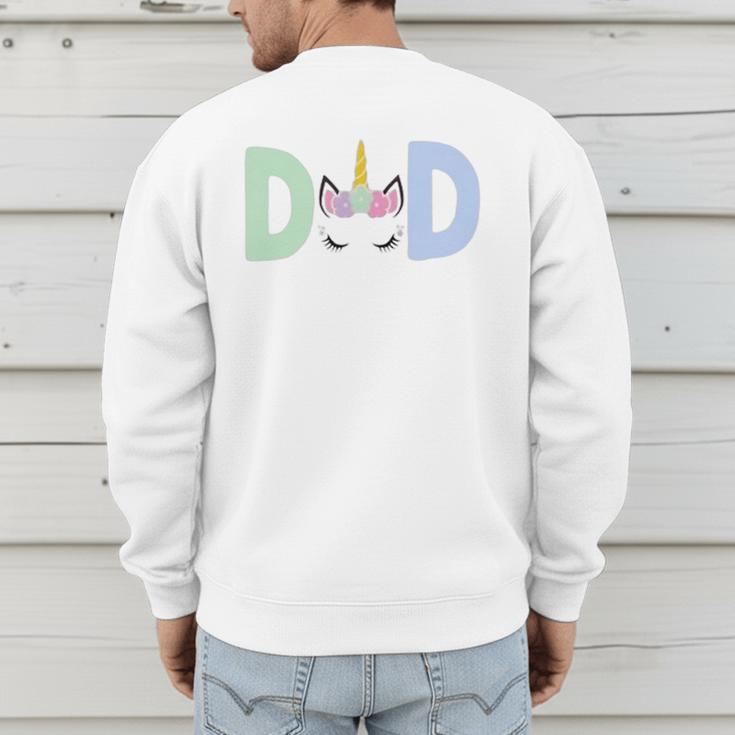 Unicorn Dad First Birthday Girl Family Matching Mama Party Men's Sweatshirt Back Print