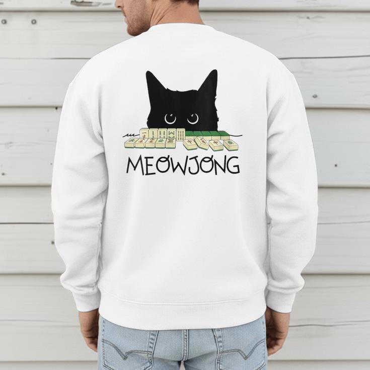 Women's Meowjong Cat Mahjong Chinese Game Cat Mom Dad Men's Sweatshirt Back Print
