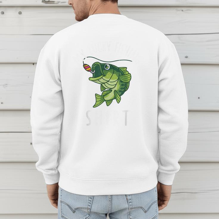 Youth Boy My Lucky Fishing-Shirt Bass Fish Dad Men's Sweatshirt Back Print