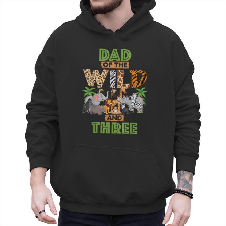 3rd Birthday Zoo Safari Jungle Dad Of The Wild And Three Men Hoodie