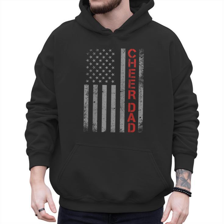 American Flag Cheer Dad Vintage Patriotic Father Cheerleader Men Hoodie