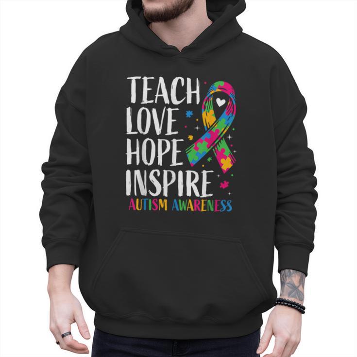 Autism Awareness Ribbon Mom Dad Kids Autistic Support Autism Men Hoodie