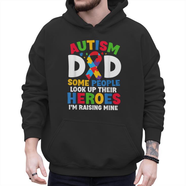 Autism Dad Puzzle Ribbon Proud Son Hero Autism Awareness Men Hoodie