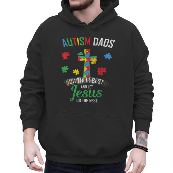 Autism Dad Son Father Autistic Kid Awareness Jesus Christian Men Hoodie