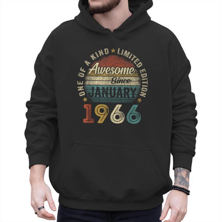 Awesome Since January 1966 60 Year Old 60th Birthday Men Dad Men Hoodie