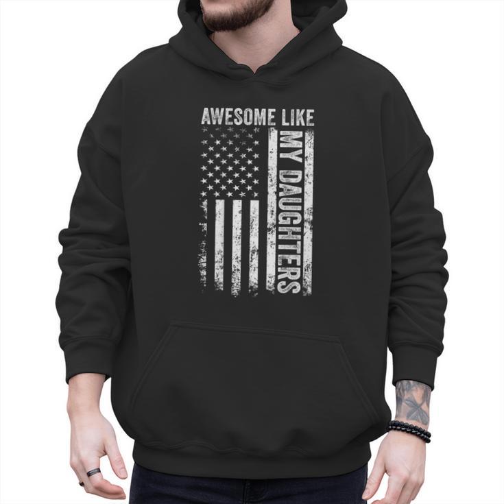 ON Back Awesome Like My Daughters Men Fathers Day Dad Men Hoodie