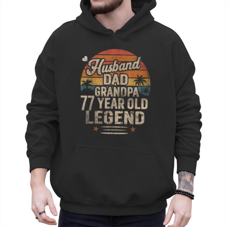 Back Legend Husband Dad Grandpa 77 Year Old 77th Birthday Men Hoodie
