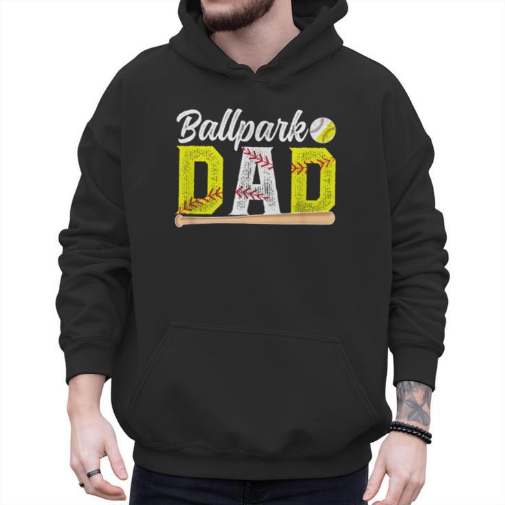 Ballpark Dad Baseball Softball Dad Of Ballers Men Hoodie